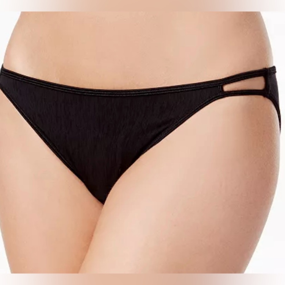 Vanity Fair Illumination String Bikini Underwear 18108 Black Size 6/M NWT